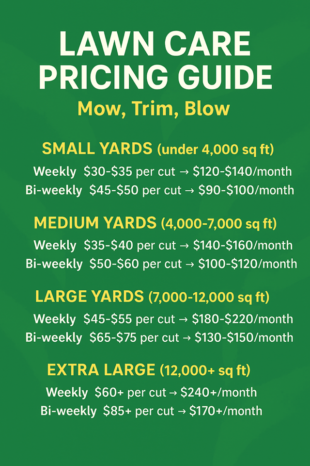 Lawn care pricing guide