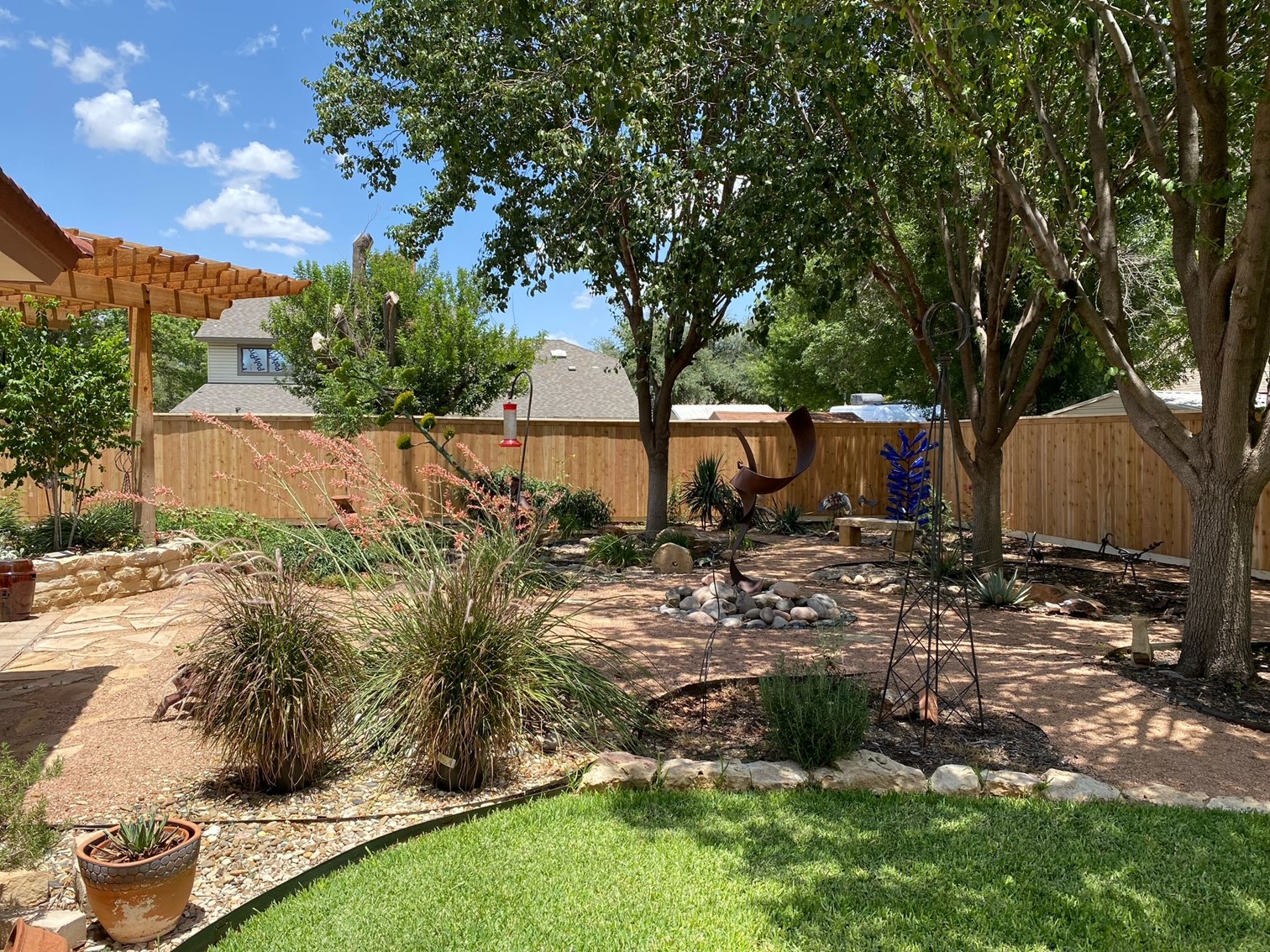Xeriscape and hardscaping